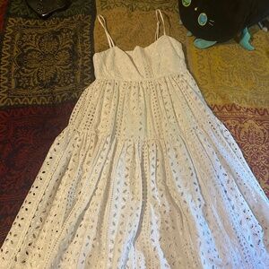 J.Crew Tie-back Tiered Dress in Eyelet